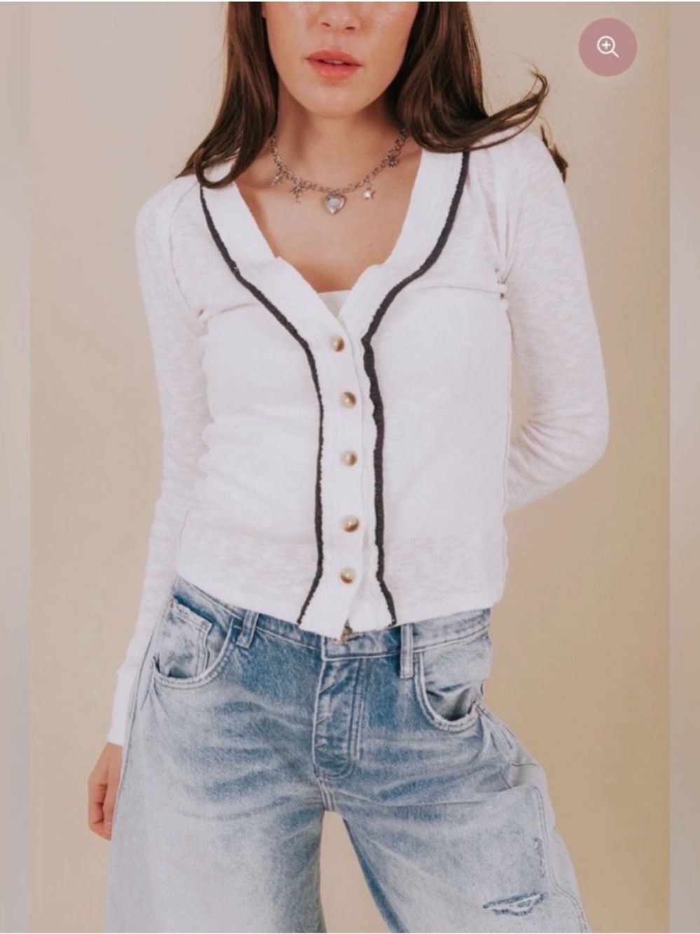 NWT Free People We The Free Black & White TIPTON CARDI, XS - Picture 2 of 12